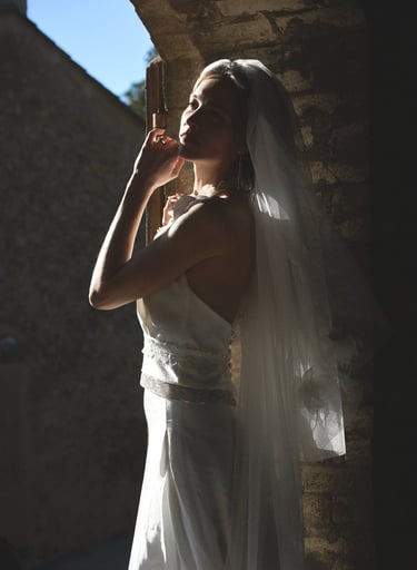 bride posing for photo in provence