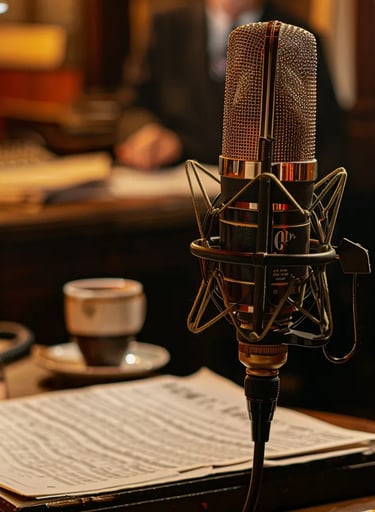 large vintage microphone