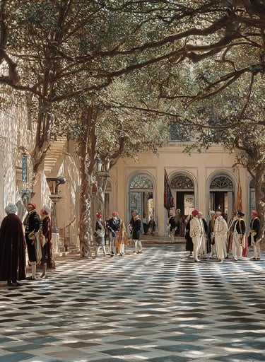 Algiers Palace Courtyard, 1795: Transfer of Gold