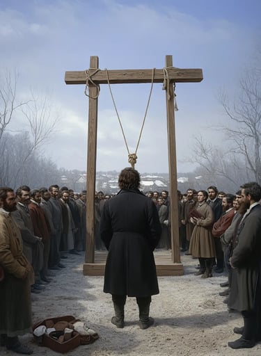 John Browns in front of The Gallows in Silence