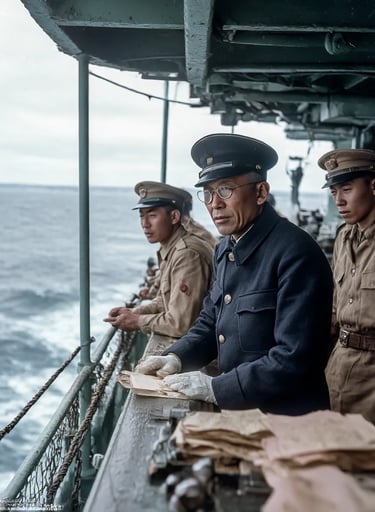 Flag Bridge, Carrier Akagi, North Pacific, Japan, 1941: The Order to Sail