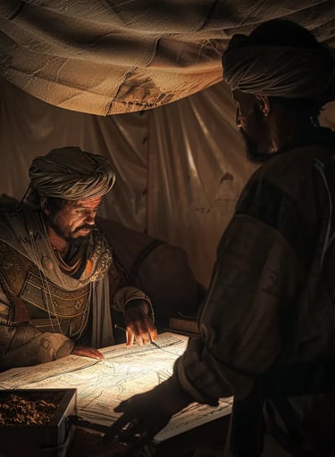 Commander Jawdar standing in a dimly lit tent