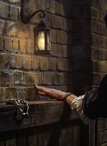 nthony’s hand, shackled in iron cuffs