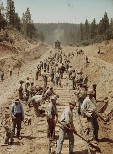 Sierra Foothills, California, Summer 1862: Track-Laying Begins