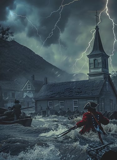 Dutch merchants scrambling to salvage crates of rum and spices from flooded warehouses