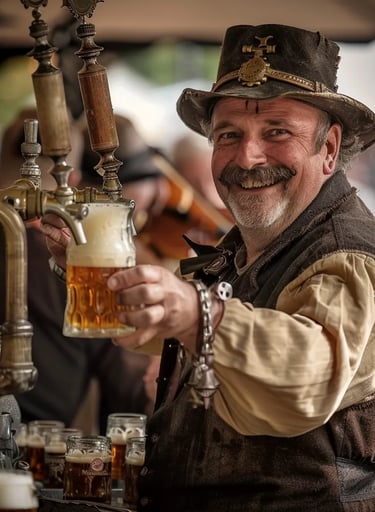 master brewer tapping the first keg