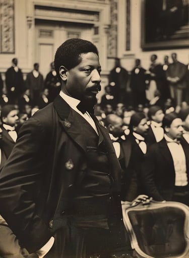 Menard standing in the grand chamber of Congress