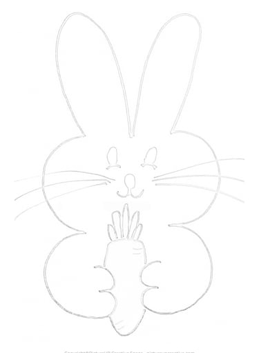 Easter Bunny painted with Number 3 and Letter E