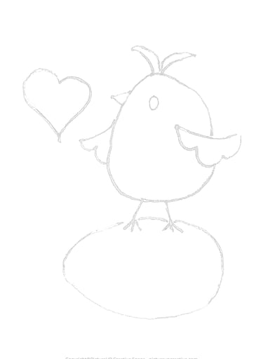Easter Chicken on Egg with heart