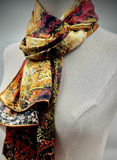 Marino's - écharpe soie satin - accessoire mode - roulotté main - france - écoresponsable - créateur