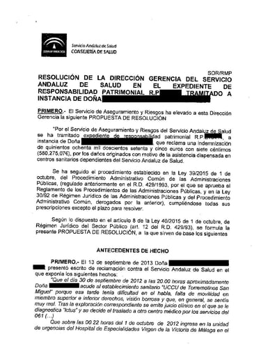 negligencia en el tratamiento de un ictus