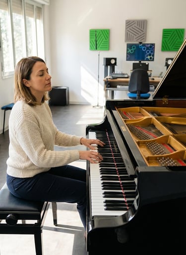 Allieva in Studio con Pianoforte Presso Creative Hub Bologna
