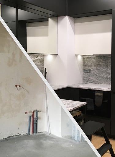 Stan deweloperski vs. gotowa kuchnia – realizacja projektu wnętrz Justyny Grodzkiej