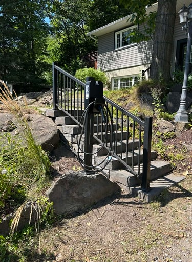 Installation d'une borne de recharge pour voiture électrique.