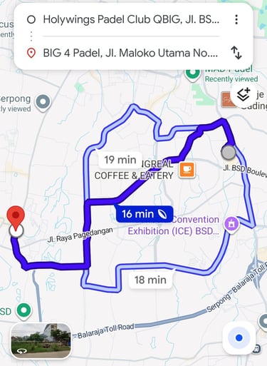 lokasi holywings padel club qbig hpc dekat dengan big4padel