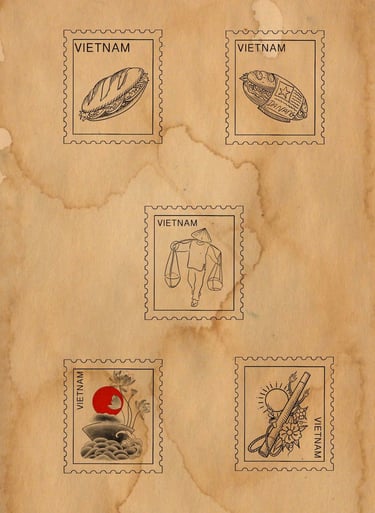 Vietnam-inspired flash tattoo design by Max in Da Nang