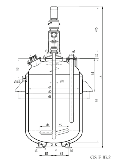 Glass lined reactor F type 