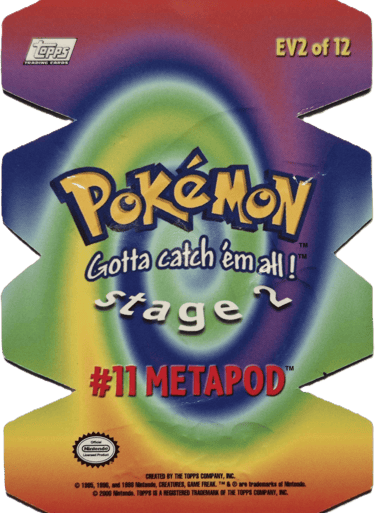 Die Cut EV2 of 12 Metapod Topps Pokémon series 2 US front