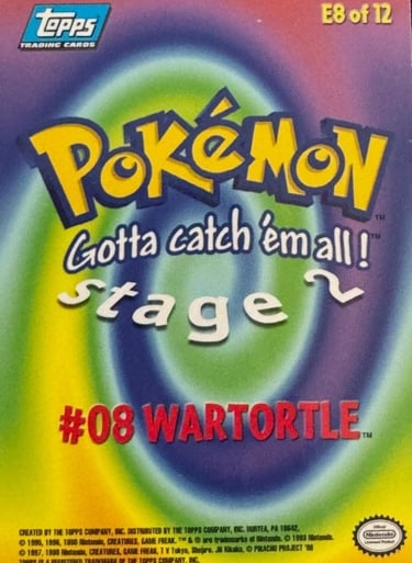 E8 of E12 Wartortle Topps Pokémon The FIrst Movie back