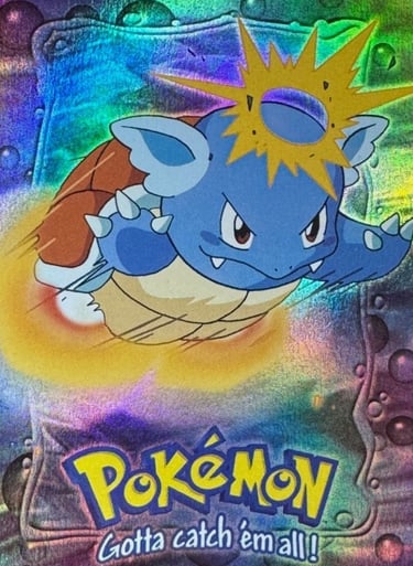 E8 of E12 Wartortle Topps Pokémon The FIrst Movie back rainbow foil