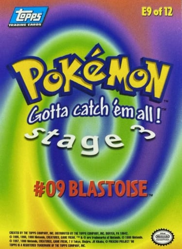 E9 of E12 Blastoise Topps Pokémon The FIrst Movie back