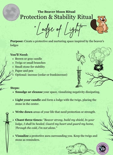 Beaver Moon Ritual Protection Ritual Soul Sisters Tarot