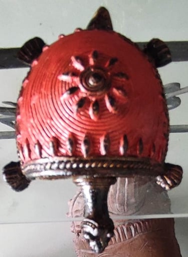 "Handcrafted colorful brass turtle for home decor–Bastar tribal art-Designed for export"