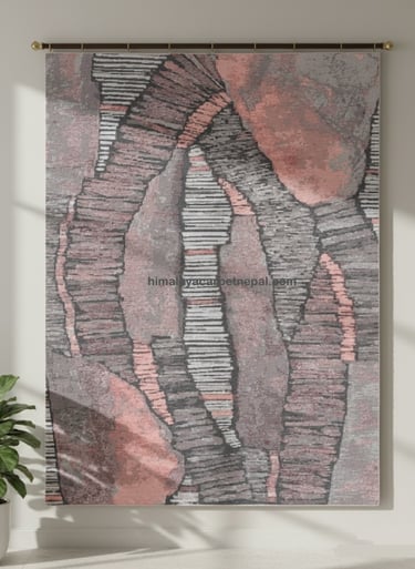 Custom bespoke handmade rugs crafted in Nepal –modern wall-hanging- Himalaya Carpet Industries