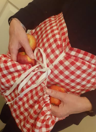 Red check apron