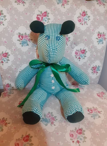 Green check Teddy Bear