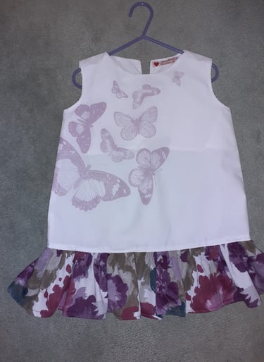 Lilac butterfly design dress