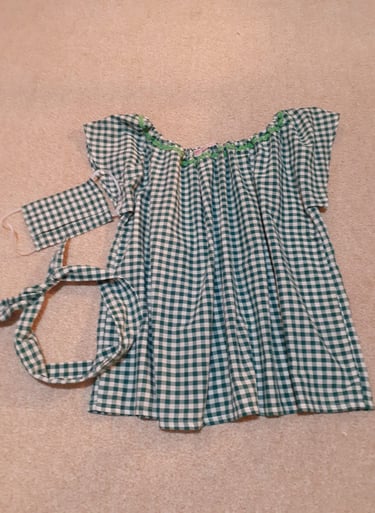 1950's style green check dress with hair band