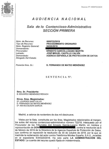 Condena a la Agencia Española de Protección de Datos por no responder a una reclamación