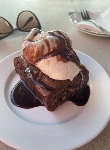 a dessert with ice cream and chocolate
