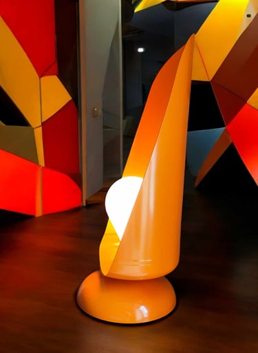 luminaire artisanal en acier upcyclé collection Micö XL