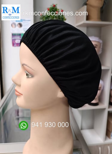 Tocas reutilizables Negro -Economica- Cofias de tela