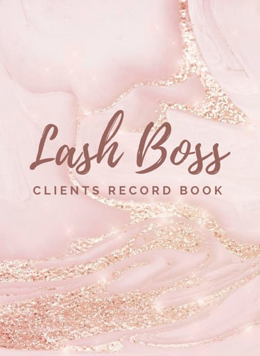 Lash Boss Clients record book cover golden