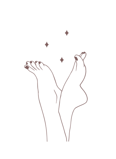 Illustratie van voeten met een vijl, symbool voor professionele voetverzorging.