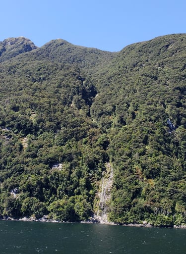 Another beautiful waterfall in the Southern Fjords of New Zealand