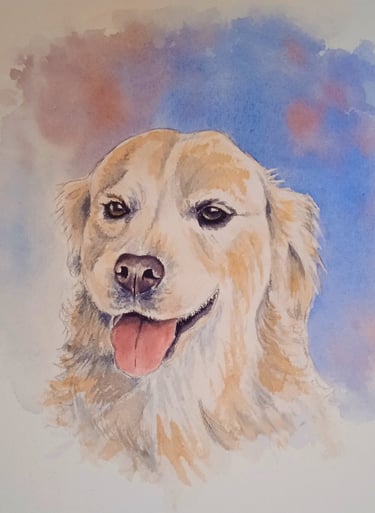 portrait aquarelle d'un chien