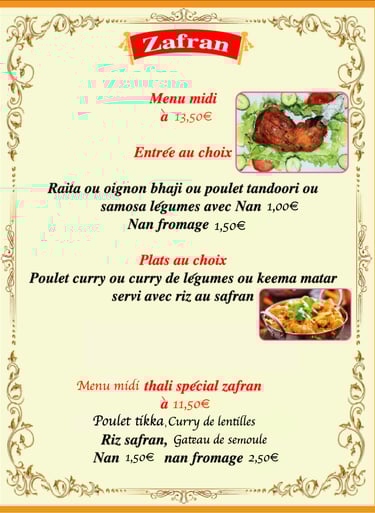 menu midi 13,50/ 11,50