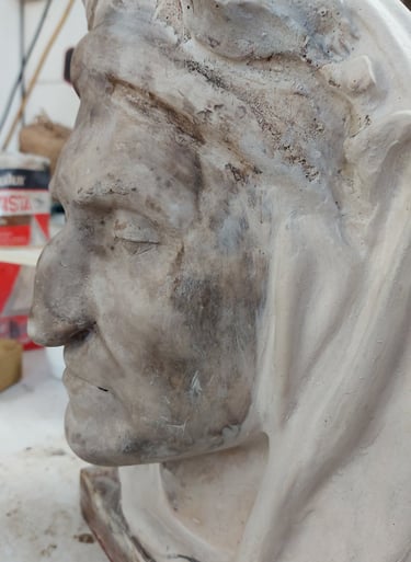 Aged for the authenticity Dante Bust.