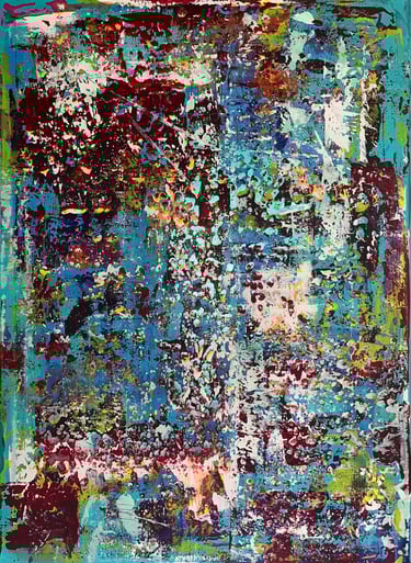 Acrylic painting Acrylbild Acryl Bild Gemälde abstrakt grün blau rot