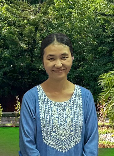 Kritem in blue dress