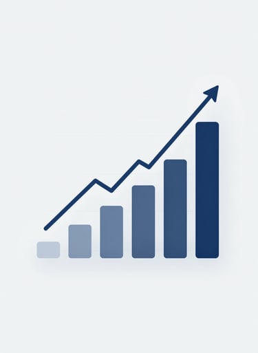 An abstract, clean visualization of digital growth and data analytics, using sleek lines and geometric shapes. The color palette features #415A77 and #0D1B2A against a neutral background, projecting expert capability.