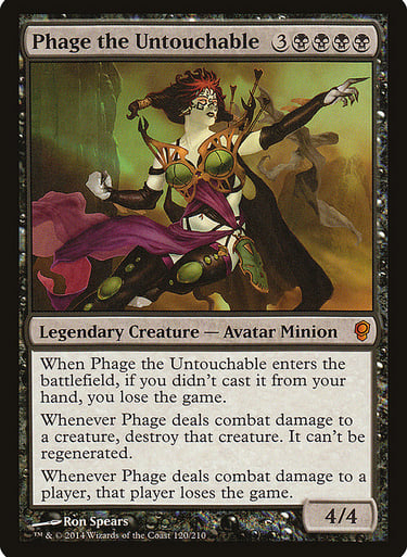 Phage the Untouchable Magic the Gathering card featuring fantasy character art by Ron Spears.