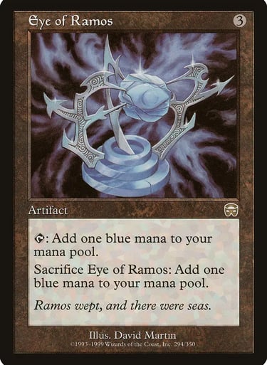 Eye of Ramos Magic the Gathering card featuring blue mana artifact art.
