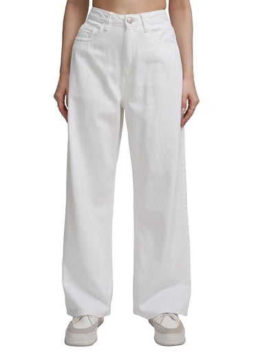 White wide leg jeans