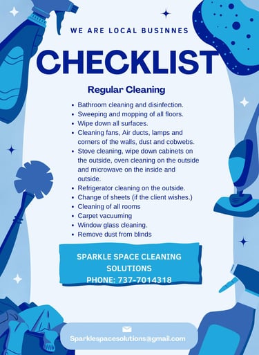 a flyer for a cleaning business regular cleaning Checklist