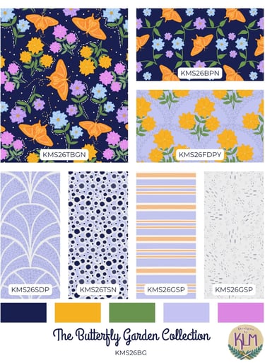 a collection of colorful floral, butterfly, and geometric patterns by designs by klm